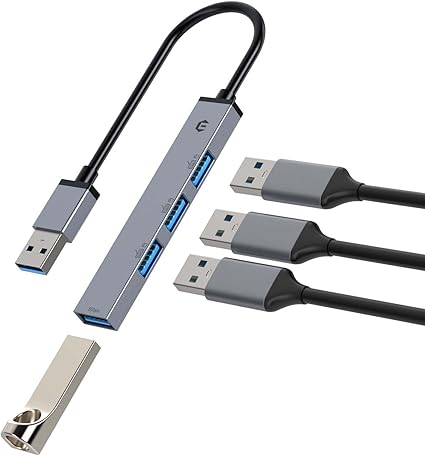 Docking Station,TOTU USB A Hub, 4 Ports USB A 3.0 + USB A 2.0 * 3 Docking Station - 5Gbps Data Transfer, Compatible with Windows, Linux, Chrome OS, and More