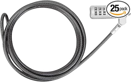 Targus DEFCON Trapezoid Serialized Combo Cable Lock for Laptop Computer and Desktop Security - 25 Pack (ASP66GLX-25S)