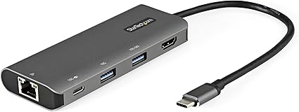 StarTech.com USB C Multiport Adapter - 10Gbps USB Type-C Mini Dock with 4K 30Hz HDMI - 100W Power Delivery Passthrough - 3-Port USB Hub, GbE - USB 3.1/3.2 Gen 2 Laptop Dock - 10