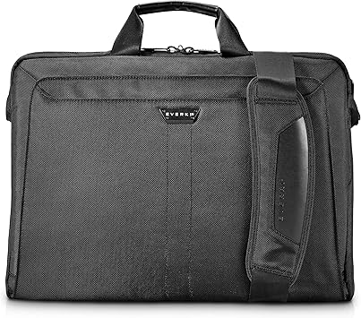 Everki Lunar Large Laptop Briefcase Bag - Water-Repellent Durable Ballistic Nylon & Leather Accent, Professional Work Bag or Gaming Laptop Bag for up to 18.4