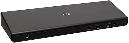 C2G USB-C Docking Station 12-in-1 Triple Display with HDMI, DisplayPort, Ethernet, USB, 3.5mm Audio and Power Delivery up to 85W - 4K 30Hz (TAA Compliant), Black