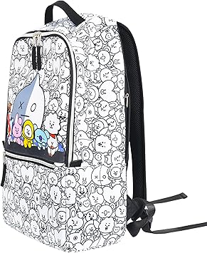 BT21 LINE FRIENDS 12 Inch Sleeve Laptop Backpack, Padded Computer Travel Bag, Multi, One Size