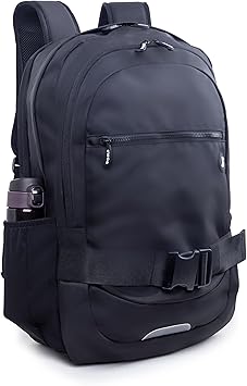 J World New York Allan Backpack for Teens and Adults. Student Laptop Bookbag, Black, One Size