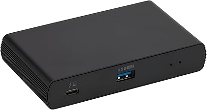 Amazon Basics Thunderbolt4/USB4 Docking Station, 3X Downstream TBT4 (Dual Display), 1xUSB A 3.1, Black, ‎4.76 x 2.84 x 0.86 inches