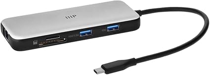 Monoprice 8-in-1 Dual-HDMI Dock with 10Gbps USB Ports, 10 Gbps USB Ports, 100W Passthrough Charging, Ethernet, SD/MicroSD Readers, Plug‑and‑Play, Works with Windows, MacOS, and Thunderbolt Systems