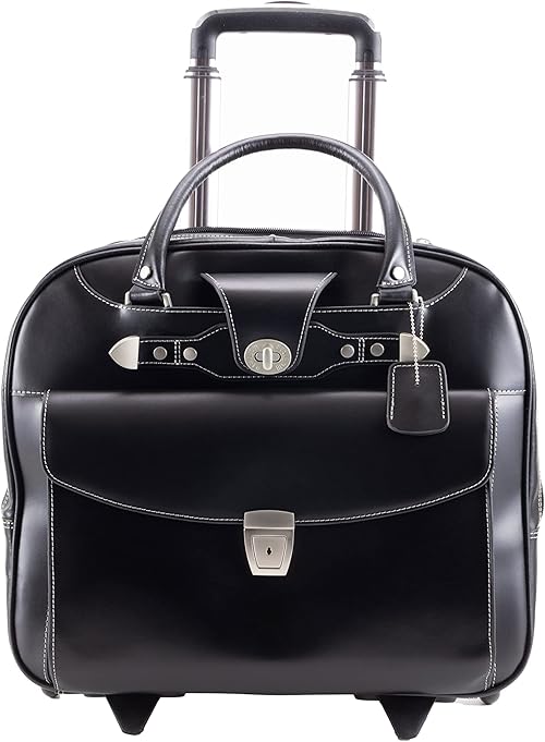 McKleinUSA Wheeled Ladies' Laptop Briefcase, Black