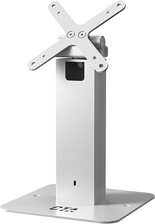 Sleek Tabletop VESA Stand – CTA 360-Degrees Rotating Sleek Desk Mount with Universal VESA Mount & Heavy-Duty Steel for Tablets, Holders, Enclosures & Displays Up to 11 lbs. - White - (ADD-RSDMW)