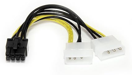 StarTech.com 6in LP4 to 8 Pin PCI Express Video Card Power Cable Adapter - lp4 to PCI express - molex to 8 pin PCIe (LP4PCIEX8ADP)