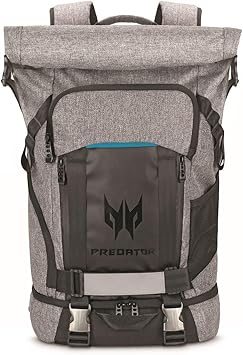 Acer Rolltop Backpack, Grey/Teal, 15.6-inch