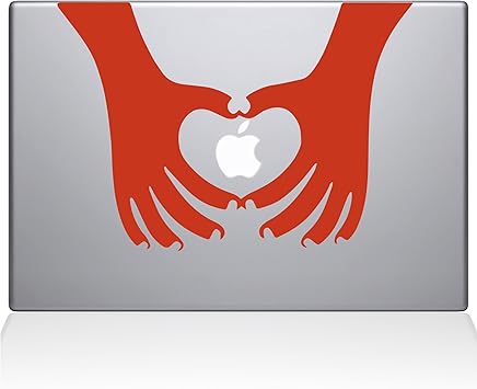 The Decal Guru 2044-MAC-13X-LG Hands Heart Apple Decal Vinyl Sticker, Green, 13