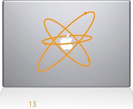 The Decal Guru 1651-MAC-15X-SY Atom Decal Vinyl Sticker, Yellow, 15