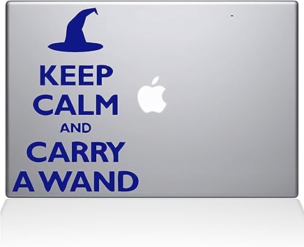 The Decal Guru Keep Calm and Carry a Wand MacBook Decal Vinyl Sticker - 15