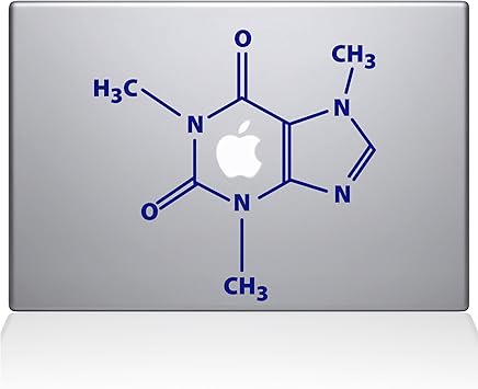 The Decal Guru The Molecular Structure of Coffee MacBook Decal Vinyl Sticker - 15