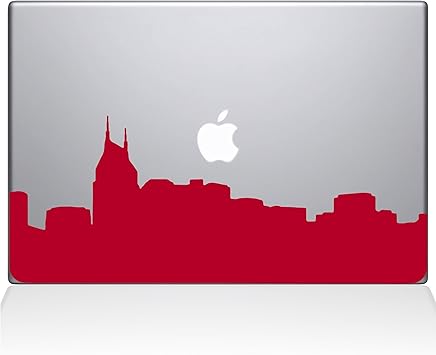 The Decal Guru 2301-MAC-15X-DR Nashville City Skyline Decal Vinyl Sticker, Red, 15