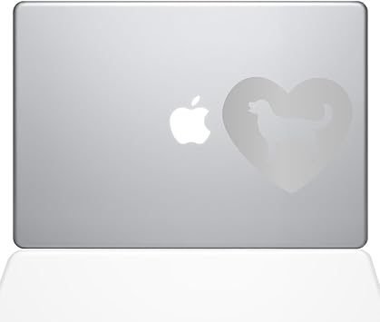 The Decal Guru Heart Golden Retriever MacBook Decal Vinyl Sticker - 13