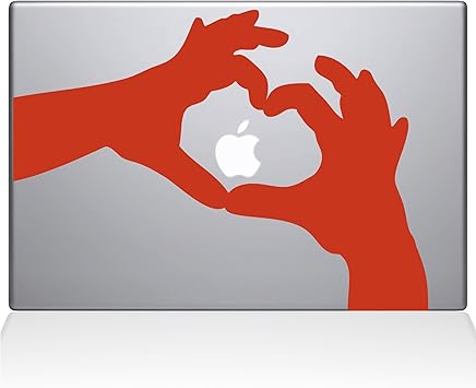 The Decal Guru Love Heart Hands MacBook Decal Vinyl Sticker - 13