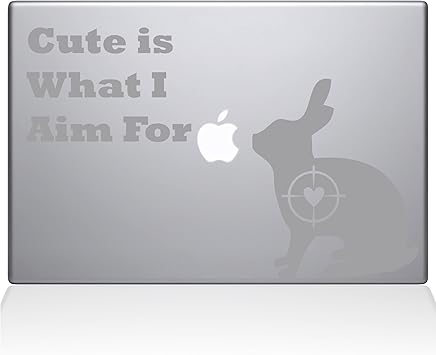 The Decal Guru Cute Rabbit Hunting MacBook Decal Vinyl Sticker - 13