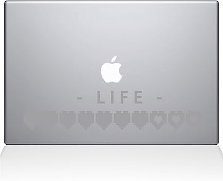 The Decal Guru Life Heart Meter MacBook Decal Vinyl Sticker - 15