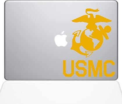 The Decal Guru USMC Logo MacBook Decal Vinyl Sticker - 15