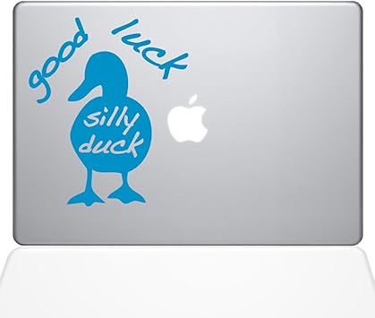 The Decal Guru Good Luck Silly Duck MacBook Decal Vinyl Sticker - 15