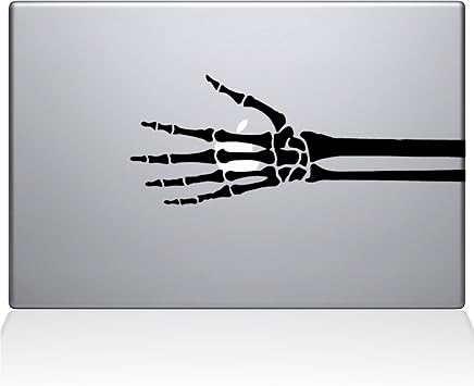 The Decal Guru 2086-MAC-13X-BLA Skeleton Hand X-ray Decal Vinyl Sticker, Black, 13