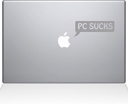 The Decal Guru PC Sucks Speech Bubble MacBook Decal Vinyl Sticker - 15