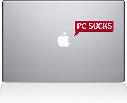 The Decal Guru PC Sucks Speech Bubble MacBook Decal Vinyl Sticker - 15