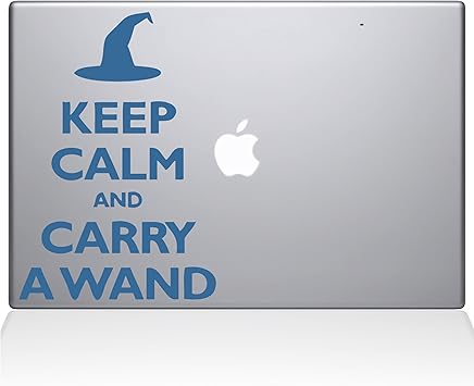 The Decal Guru Keep Calm and Carry a Wand MacBook Decal Vinyl Sticker - 15