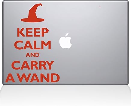 The Decal Guru Keep Calm and Carry a Wand MacBook Decal Vinyl Sticker - 13