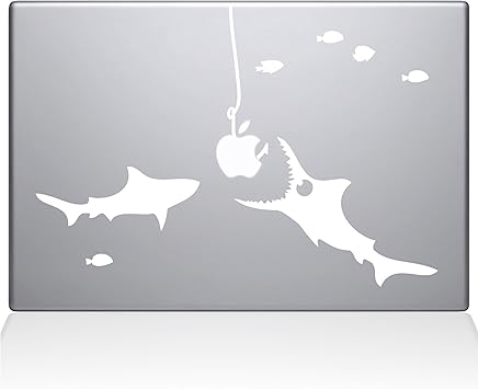 The Decal Guru Shark Party Under The Sea MacBook Decal Vinyl Sticker - 15