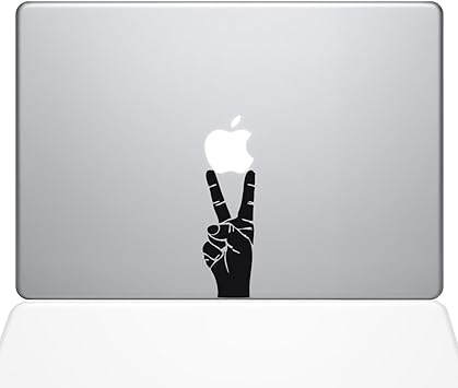 The Decal Guru Peace Sign Hand MacBook Decal Vinyl Sticker - 13