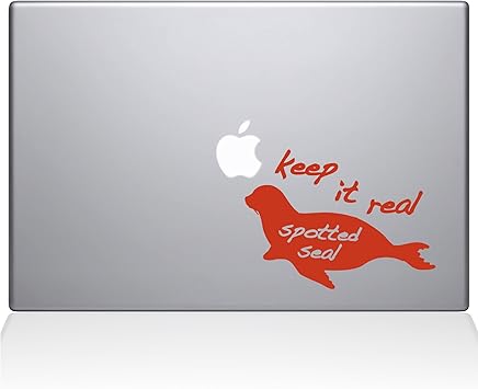 The Decal Guru Keep It Real Spotted Seal MacBook Decal Vinyl Sticker - 13