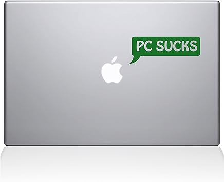 The Decal Guru PC Sucks Speech Bubble MacBook Decal Vinyl Sticker - 15