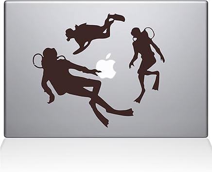 The Decal Guru 2063-MAC-15X-BRO Scuba Divers Decal Vinyl Sticker, Brown, 15