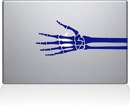 The Decal Guru 2086-MAC-13X-DB Skeleton Hand X-ray Decal Vinyl Sticker, Dark Blue, 13