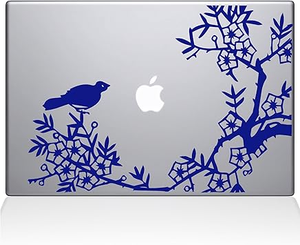 The Decal Guru 0164-MAC-15X-DB Asian Blooms and Woodland Motifs Vinyl Sticker, 15