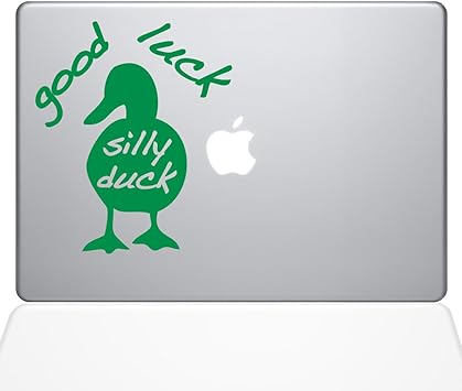 The Decal Guru Good Luck Silly Duck MacBook Decal Vinyl Sticker - 15