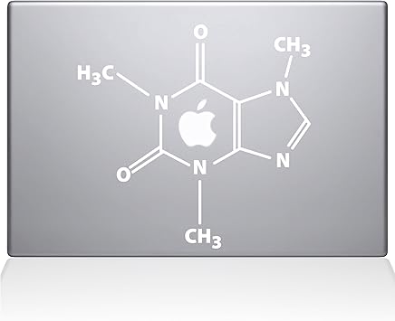 The Decal Guru The Molecular Structure of Coffee MacBook Decal Vinyl Sticker - 15