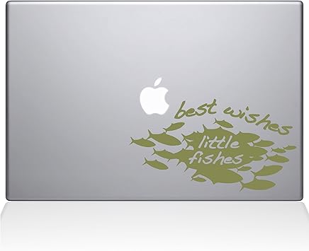 The Decal Guru 1022-MAC-13X-G Best Wishes Little Fishes Vinyl Sticker, 13