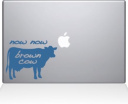 The Decal Guru Now Now Brown Cow MacBook Decal Vinyl Sticker - 13