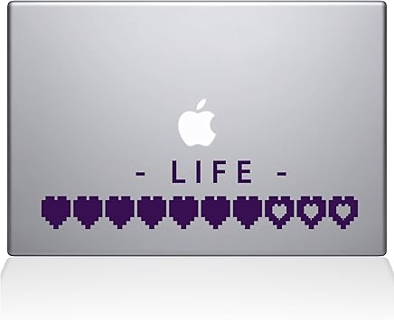 The Decal Guru Life Heart Meter MacBook Decal Vinyl Sticker - 15