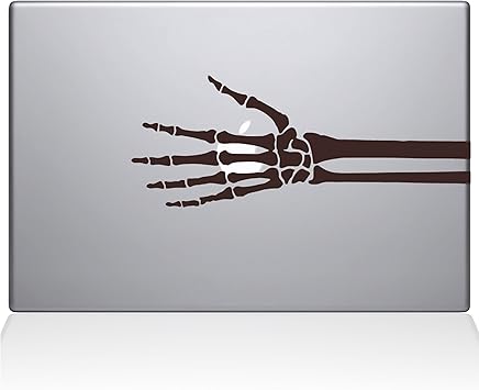 The Decal Guru 2086-MAC-15X-BRO Skeleton Hand X-ray Decal Vinyl Sticker, Brown, 15