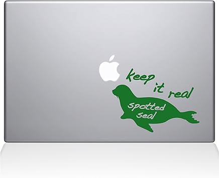 The Decal Guru Keep It Real Spotted Seal MacBook Decal Vinyl Sticker - 13