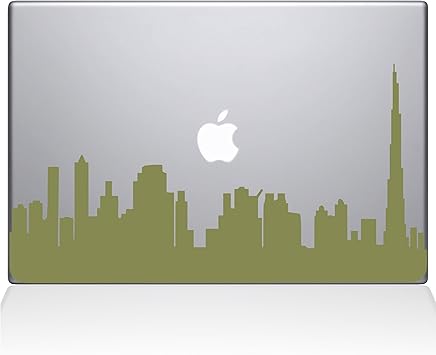 The Decal Guru 2302-MAC-13X-G Dubai City Skyline Decal Vinyl Sticker, Gold, 13