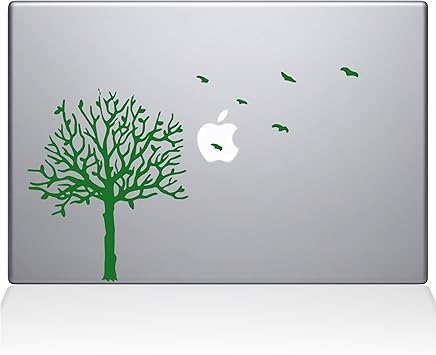 The Decal Guru 2094-MAC-13X-LG Tree with Birds Decal Vinyl Sticker, Green, 13