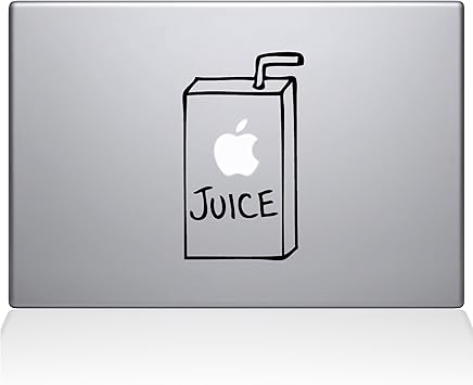 The Decal Guru 1008-MAC-13X-BLA Apple Juice Vinyl Sticker, 13