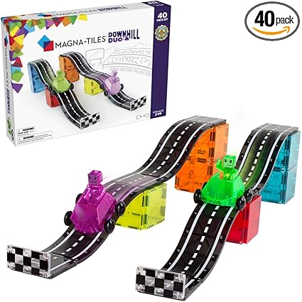 MAGNA-TILES Downhill Duo 40-Piece Magnetic Construction Set, The Original Magnetic Building Brand