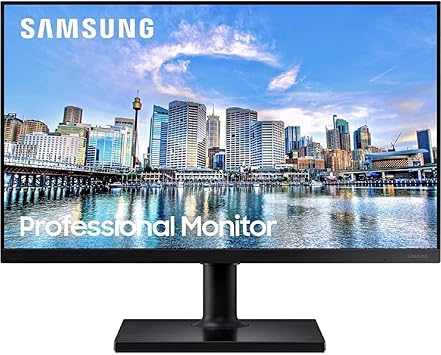 SAMSUNG FT45 Series 24-Inch FHD 1080p Computer Monitor, 75Hz, IPS Panel, HDMI, DisplayPort, USB Hub, Height Adjustable Stand, 3 Yr WRNTY (LF24T454FQNXGO),Black