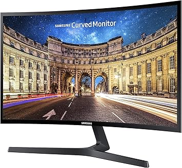 SAMSUNG 23.5” CF396 Curved Computer Monitor, AMD FreeSync for Advanced Gaming, 4ms Response Time, Wide Viewing Angle, Ultra Slim Design, LC24F396FHNXZA, Black