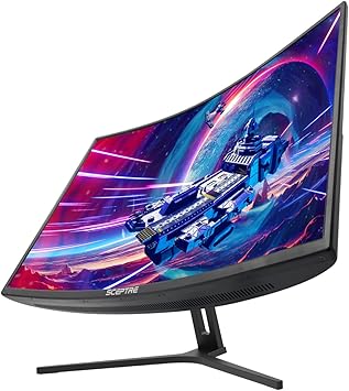 Sceptre 32-inch Curved Gaming Monitor Overdrive up to 240Hz DisplayPort 165Hz 144Hz HDMI AMD FreeSync Build-in Speakers, Machine Black (C325B-185RD)